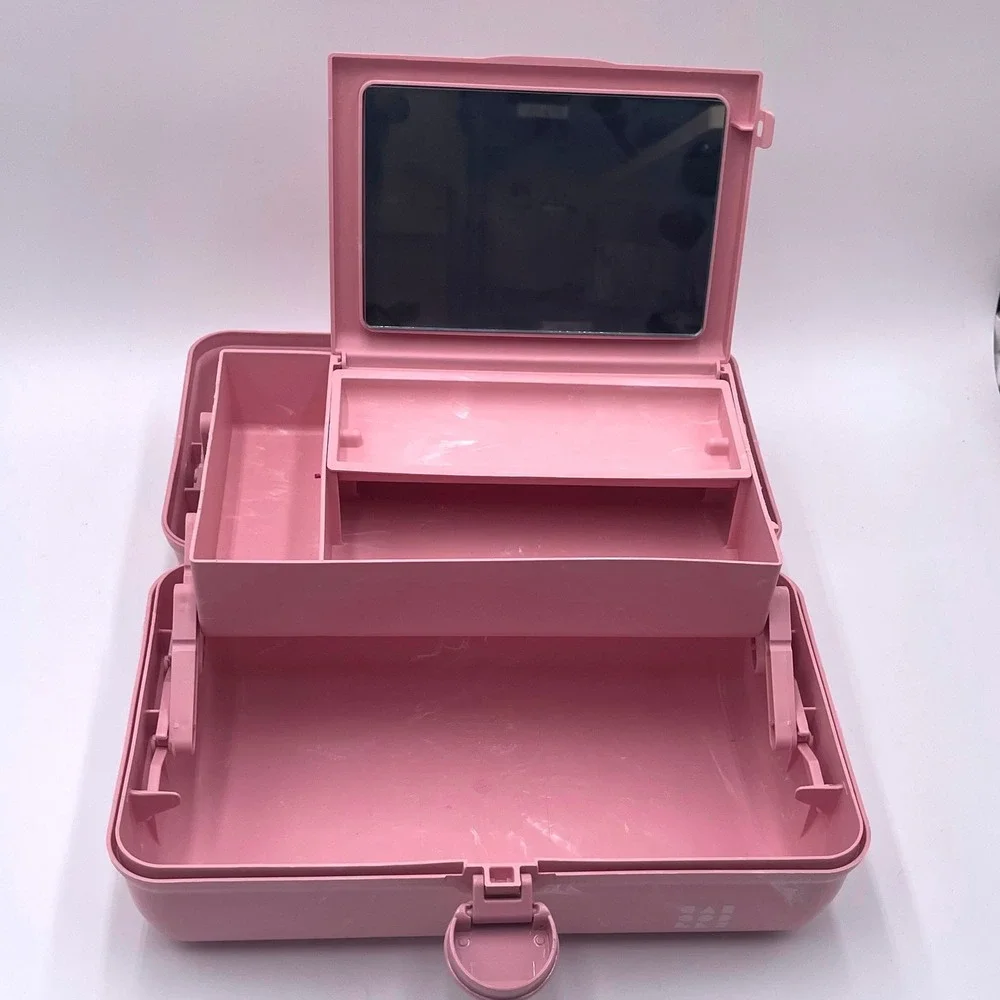 Caboodles On-the-Go Girl Pink Marble Makeup Case Organizer Mirror CAB56264T